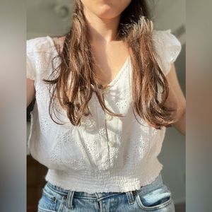 Ripcurl Eyelet Crop Top with Elastic Band